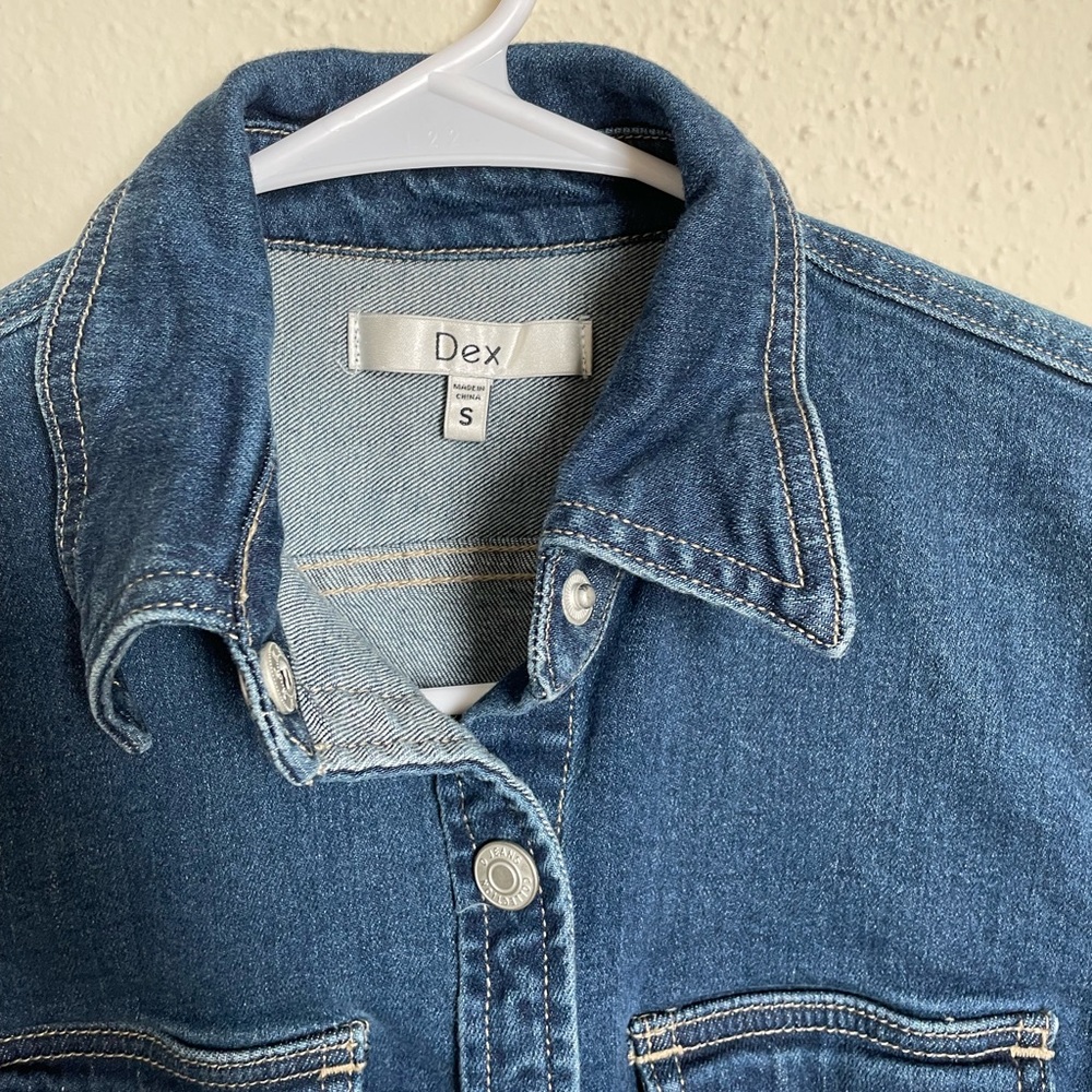 Dex Denim Snap Dress - Picture 2 of 7